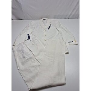 Haspel Suit Mens 42 White 100% Linen Kenwood Astor 2 Piece 36x36 NWT Wedding